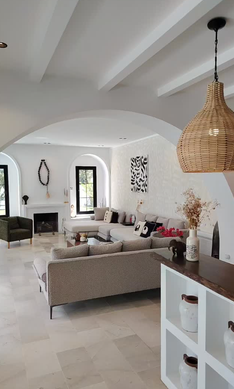 Bright arched living space at Dar Sanou